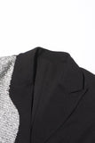 Silver Svart Peak Lapel Slim Fit Kvinnor Kavaj