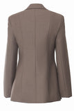 Coffee Slim Fit Lace-up Kavaj för kvinnor