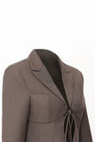 Coffee Slim Fit Lace-up Kavaj för kvinnor