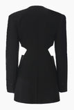 Svart Slim Fit Cut-out Dam Kraglös Kavaj