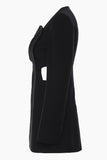 Svart Slim Fit Cut-out Dam Kraglös Kavaj