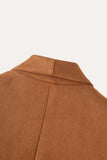 Casual Camel Sjal Kavajslag Öppen Front Kvinnor Kavaj