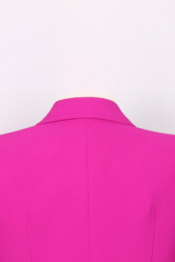 Fuchsia One Button Peak Kavajslag Kvinnor Kostymer