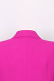Fuchsia One Button Peak Kavajslag Kvinnor Kostymer