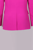 Fuchsia One Button Peak Kavajslag Kvinnor Kostymer