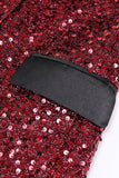 Glittrande vinröd Bodycon Maxi kavaj för kvinnor