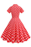 blomma en linje tryckt vintage 1950-talet klänning