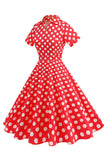 blomma en linje tryckt vintage 1950-talet klänning