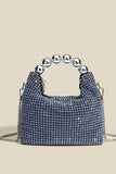 Glitter Svart Bucket Bag med Kedjor