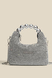 Glitter Svart Bucket Bag med Kedjor