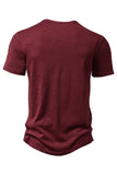 Khaki Regular Fit Crewneck Pikétröja för män med knapp