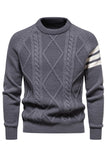 Grå Mäns Rund hals Slim Fit Pullover Tröja