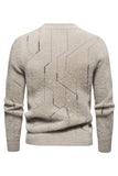 Khaki Mäns Slim Fit Pullover Stickad Tröja