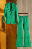 Green Peak Kavajslag Jacquard Kostymer för kvinnor