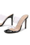 Aprikos Slip On Stilettklack Peep tå Klara Sandaler Tofflor Mode Skor