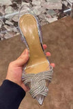 Silver Strass Transparent rem Stilettklackar Sandaler