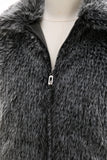 Mörkgrå Fuskpäls Turn Collar Kort Män Kappa