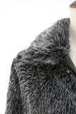 Mörkgrå Fuskpäls Turn Collar Kort Män Kappa