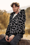 Leopard Fuskpäls Hoodie med dragkedja Långärmad Herr Kappa