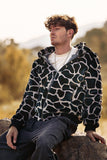 Leopard Fuskpäls Hoodie med dragkedja Långärmad Herr Kappa