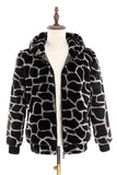 Leopard Faux Fur Zip-Up Hoodie Herr Kappa
