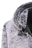 Grå Midi Hooded Shearling Coat för män
