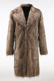 Khaki Fluffy Lång Fuskpäls Coat