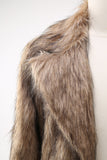 Khaki Fluffy Lång Fuskpäls Coat