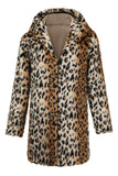 Mäns Vinter Mellanlång Leopard Fuskpäls Coat