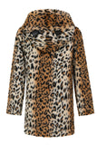 Mäns Vinter Mellanlång Leopard Fuskpäls Coat