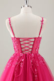 Royal Blue Spaghetti Straps Kort Homecoming Klänning med applikationer