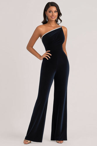 Velvet Navy jumpsuits för kvinnor med strass