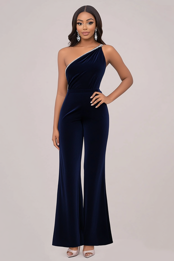 Velvet Navy jumpsuits för kvinnor med strass