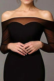 Chic Svart Sjöjungfru Off The Shoulder Bal Klänning