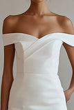 Vit Off The Shoulder Kort Bodycon Examensklänning