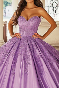 Lila Axelbandslös Älskling Balklänning Quinceanera Klänning