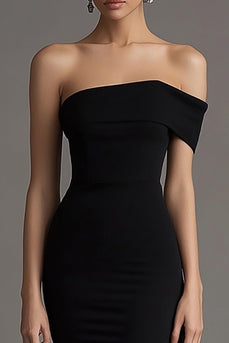 Off The Shoulder Bodycon Lång Svart Slips Klänning