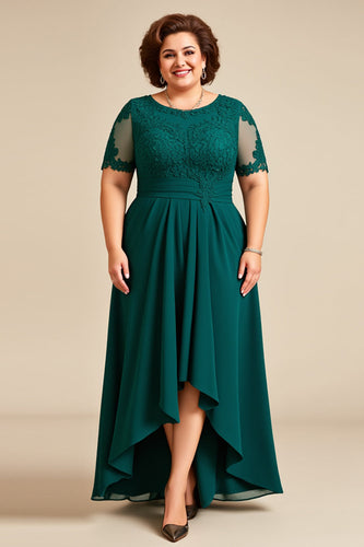 Tall Hög-Låg Plus Size Klänning för Brudens Mor