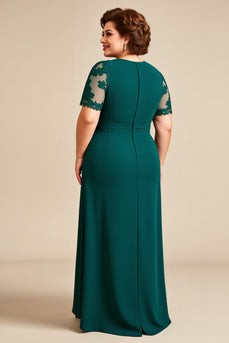 Tall Hög-Låg Plus Size Klänning för Brudens Mor