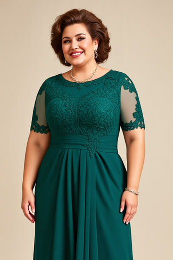 Tall Hög-Låg Plus Size Klänning för Brudens Mor