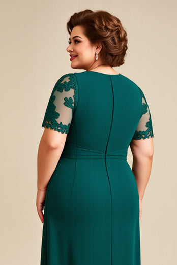Tall Hög-Låg Plus Size Klänning för Brudens Mor