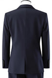 Mörklila Skårade Kavajslag 3 stycken Slim Fit Groomsmen Kostymer