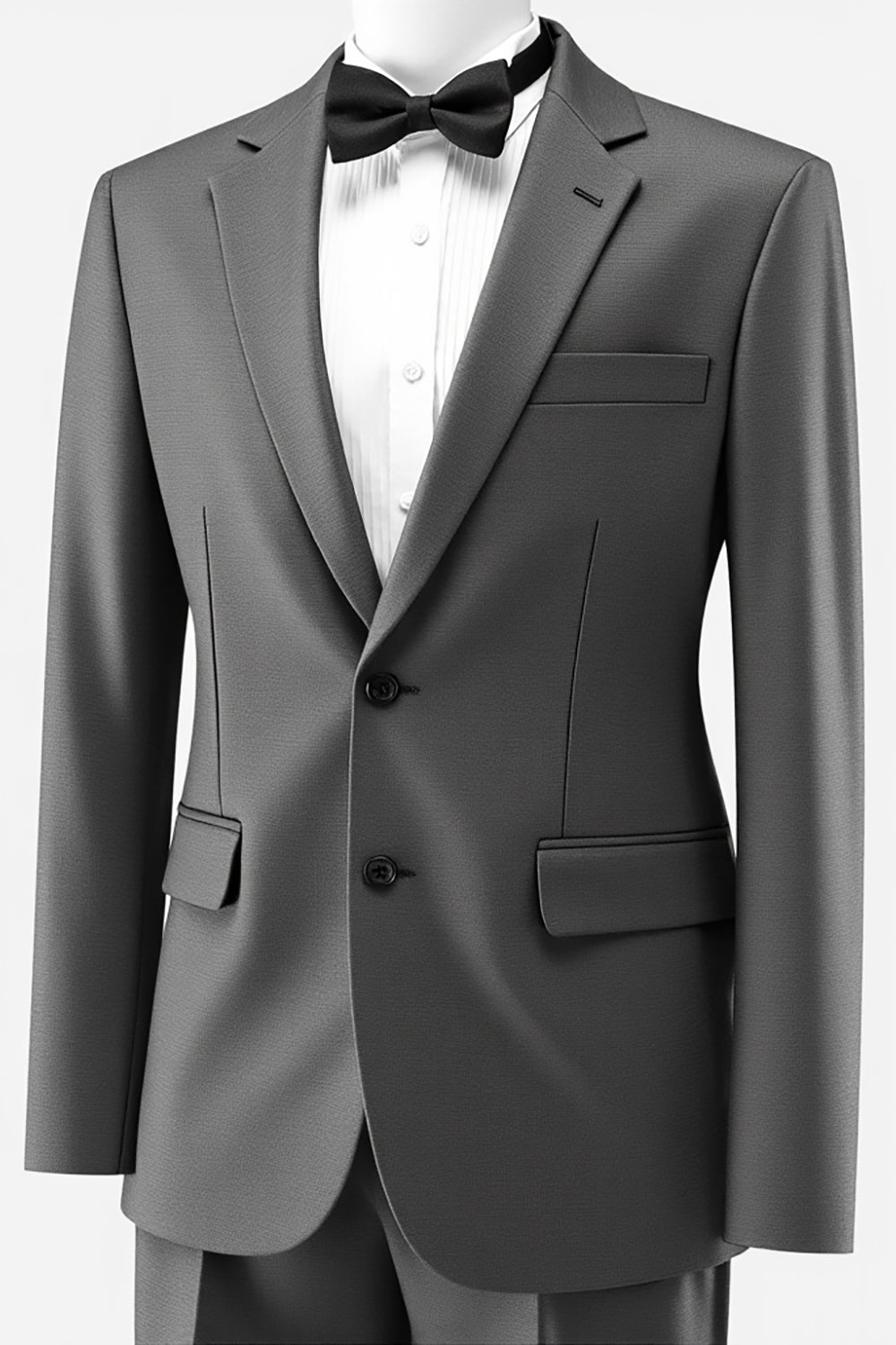 Mäns Grå Dubbelknäppt 2 stycken Notched Lapel Prom Suits