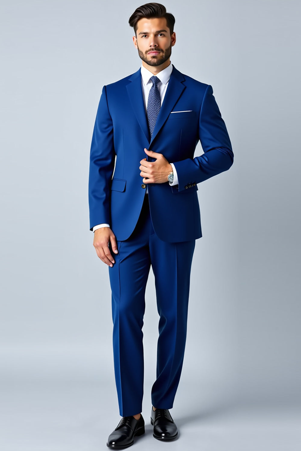 Royal Blue Sjal Kavajslag Slim Fit 2 stycken Kostym för män