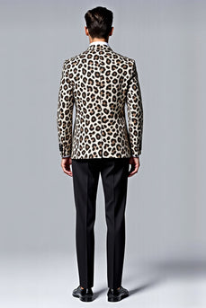 Leopard Sjal Kavajslag 2 Piece Baldräkt för män
