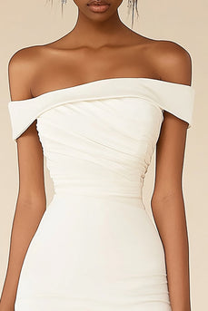 Bodycon Vit Off The Shoulder Examensklänning