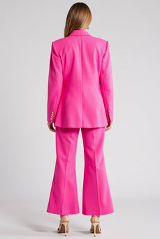Enkelknäppt 2-delad Fuchsia arbetsdräkt