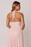 Halter Candy Rosa En linje Ärmlös Brudtärna Klänning