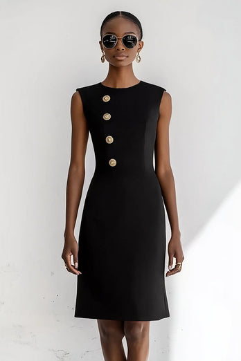 Bodycon Svart Knälång Arbetsklänning