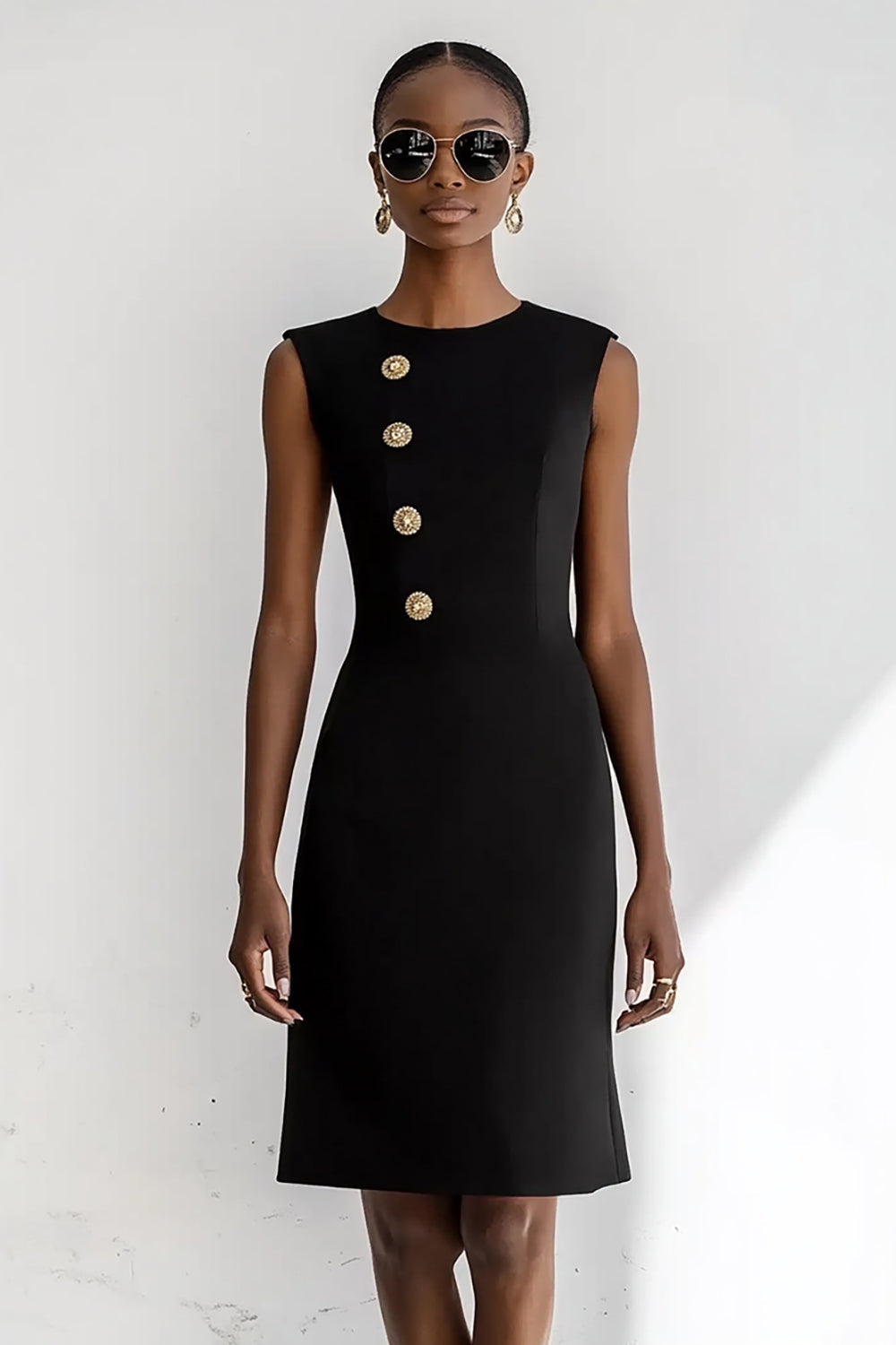 Bodycon Svart Knälång Arbetsklänning